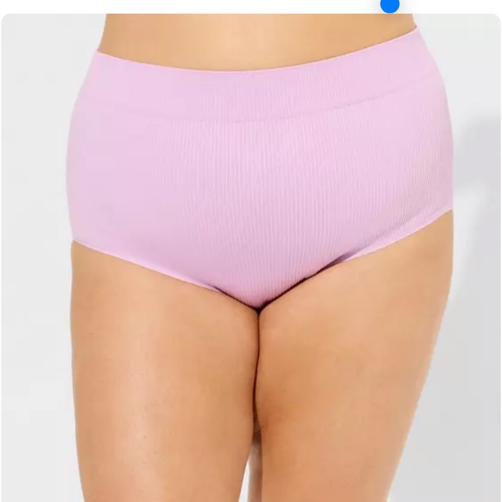 New Torrid Plus Size Pink Seamless Rib High-Rise Brief Panty 0X 1X